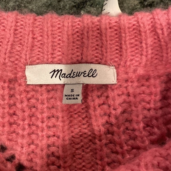 Madewell Open Knit Barbiecore Pink Sweater size Small - Picture 5 of 6